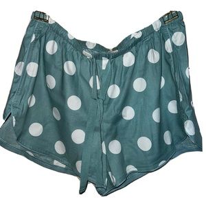 LOFT Green Polka Dot PJ Sleep Shorts